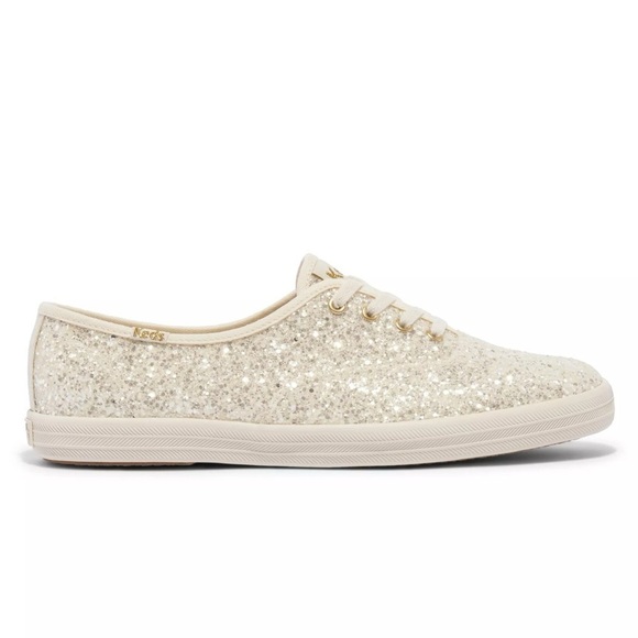 NWOB Keds Champion Cream Glitter Celebration Lace Up Size 11 Wide - Picture 1 of 6